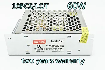 10pcs/veľa 12V 5A 60W, Zapínanie Led Ovládač Napájací Adaptér Pre LED Pásy Svetlo Displej Koncentrované okruhu výstup typu Single&Dual