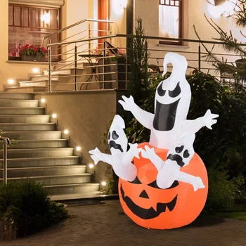 Halloween Dekor Ghost Nafukovacie Svetlá LED Biela Phantom Tekvica Ozdoby s Izba Lampy Vonkajšie Nádvorie Strašidelný Dom Prop