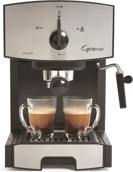 117.05 Nehrdzavejúcej Ocele Čerpadlo Espresso a Cappuccino Stroj EC50, Čierna/Nerez