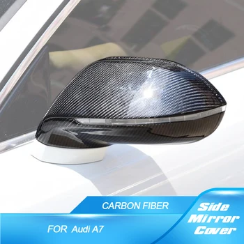 Carbon Fiber Auto Spätné Zrkadlo Kryty Pre Audi A7 Sline S7 RS7 Hatchback 4 Dvere 2011-2017 Bočné Zrkadlo Čiapky Shell Náhradné