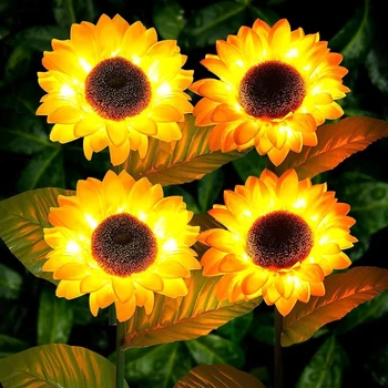 Solárne Ruže, kvety v Záhrade Trávnik Svetlo IP65 Vodeodolný Solárne Kvety Cesty, Nočné Svetlo na Terasu Dvore Svadobné Dovolenku Dekorácie
