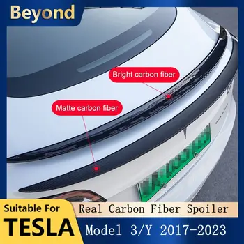 Skutočné Uhlíkových Vlákien 2023 Pre Tesla Režime Y Model 3 Batožinového Priestoru Krídla Spojler 2017-2022 Skutočné Uhlíkové Vlákno Originálne Auto Spojler Príslušenstvo