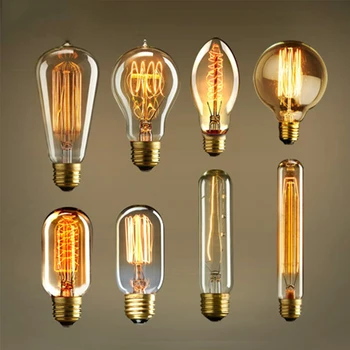 E27 Retro Edison Žiarovka 40W AC Vintage Edison žiarovka ST64 G80 Žiarovky Edison Lampa led žiarovka