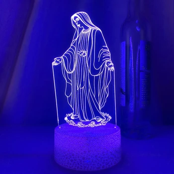 Ježiš LED Nočné Svetlo Cirkvi Dekoratívne Svetlo, Požehnanie Panny Márie USB Svetla Batérie powered Tabuľka Svetlo Spálňa Christian Darček