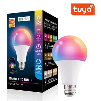 Tuya Smart E27/B27 Led Žiarovka Svetla 10W Lampa RGBW Led Lampa Farby Lampada RGB+SCS Výzdoba Domov AC85-265V