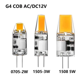 5W G4 LED Lampa Lampada COBLED AC DC 12V Svetlo Bez Blikania Nahradiť 360 Lúč Uhol Halogénové Luster G4 LED Žiarovka 50pcs