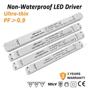 LED Non-Vodotesný, Napájanie DC12/24V PF＞0.9 AC220V/230V AC200-240V Ultra-tenký LED Ovládač Adaptéra Transformátor pre LED Pásy