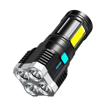 Pozornosti Štyri Základné Silné LED Svetlo, Blesk, Domáce Nabíjanie pomocou pripojenia USB, Portable Baterka, Vonkajší Long-range KLASU Bočné Svetlo
