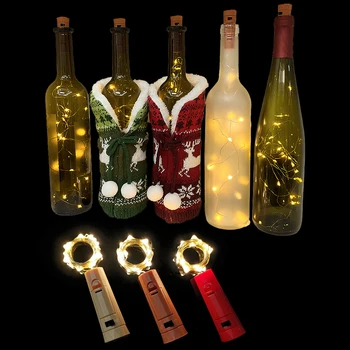 LED Reťazec Svetlo fľaša vína Korku Rozprávkových Svetiel Girlandy Dovolenku Lampa Svadobné Bar Vianočné Dekorácie medený drôt string svetlá