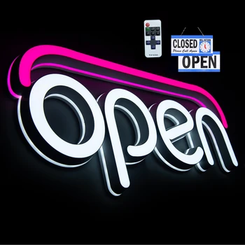 LED Otvoriť Známky pre Podnikanie, 19.7x9 Palcový Neon Otvoriť, Prihlásiť sa, Ideálny pre Reštaurácia, Bar, Diaľkové Ovládanie, s Open/Close Prihlásenie (Biela)