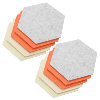10Pcs/Set Hexagon Cítil Rada Šesťhranné Cítil, Stena Nálepky Multifunkčné 3D Dekoratívne Message Board Oranžová Šedá Série