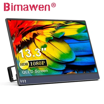 Bimawen 13,3 Palca QLED Prenosný Monitor 1080P FHD HDMI obrazovky Počítača HDR Herný Monitor na Notebooku, PC, Mac Tablet PS4 Xbox