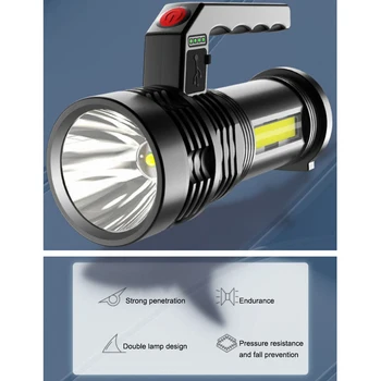 Výkonné LED Baterka USB Svietidla Pochodeň Svetlomet Lampa Vonku