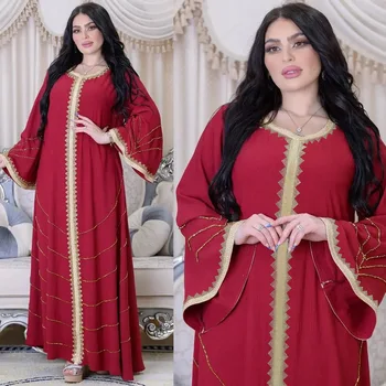 Eid Mubarak Diamanty pre Ženy Moslimských Abaya Elegantné Dlhé Maxi Šaty Turecko Arabských Kaftan Islamskej Večierok Marocký Jalabiya